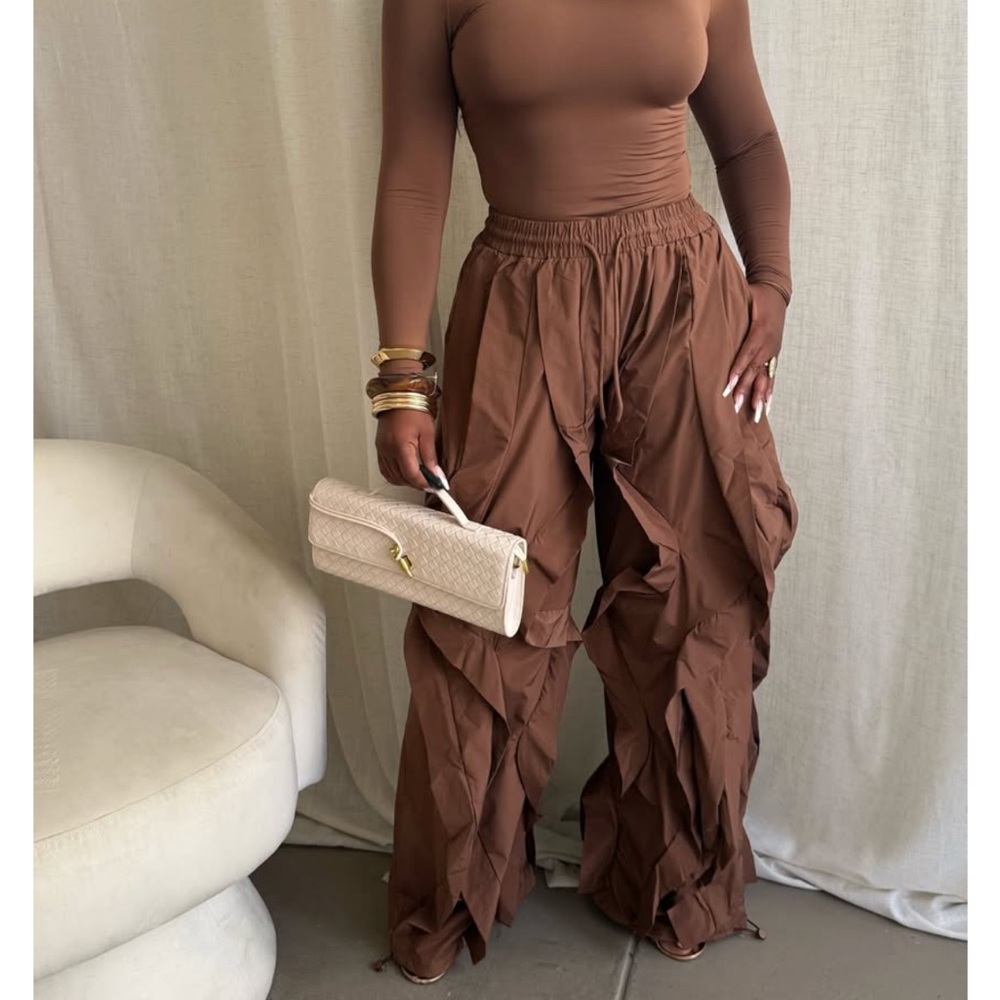 TAUPE Ruffled Pants - Picture 7 of 16